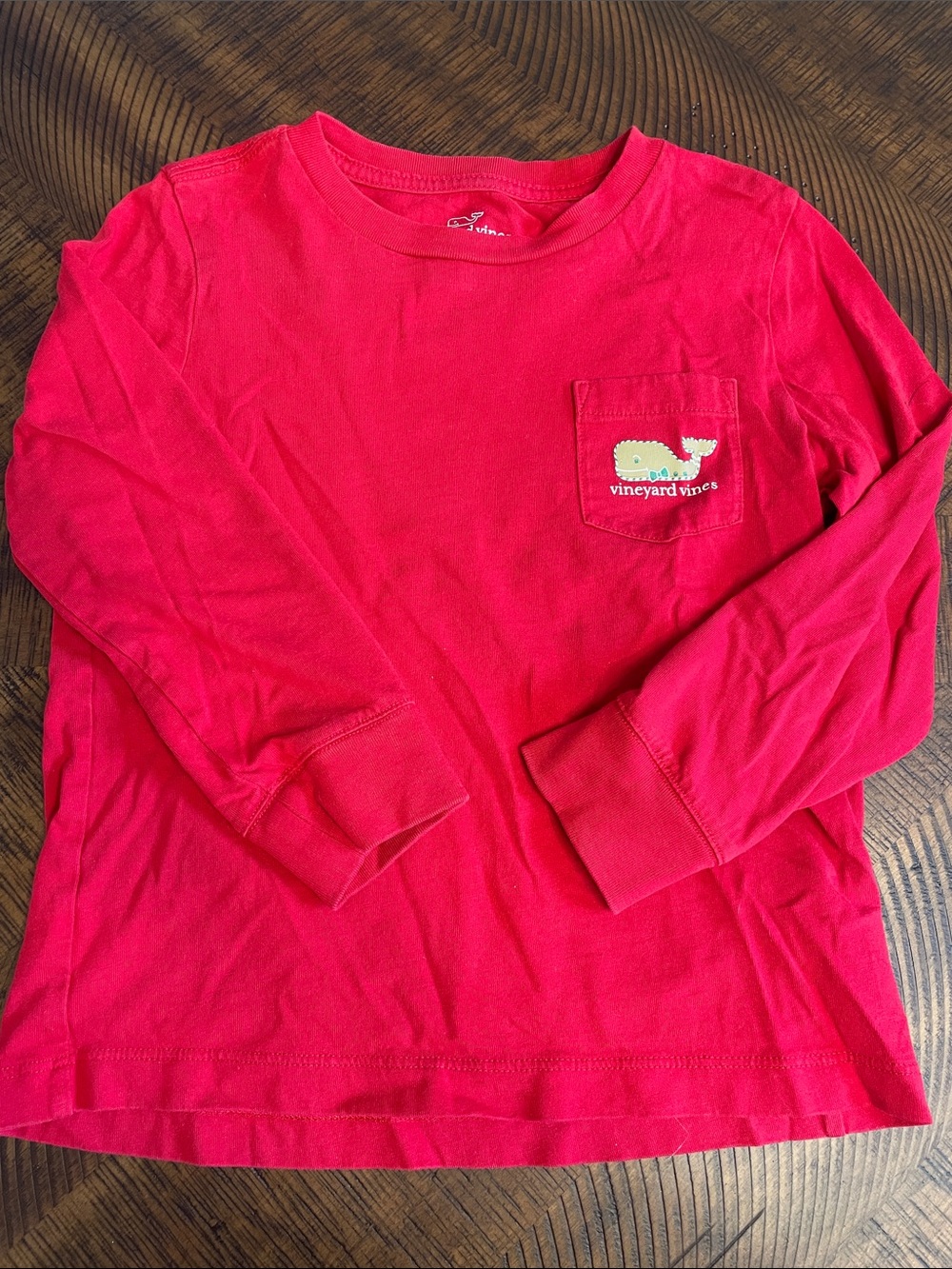 Vineyard Vines Kids Long-Sleeve Pocket Tee - Bright Red